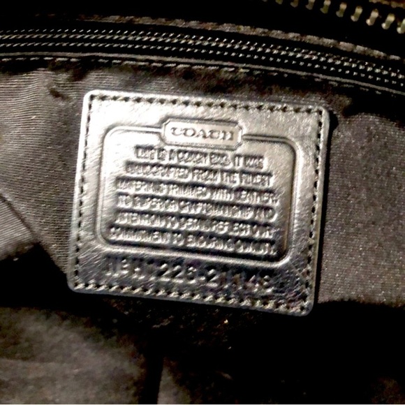 COACH Black Signature “C” Canvas and Leather Handbag, GUC - Picture 13 of 14